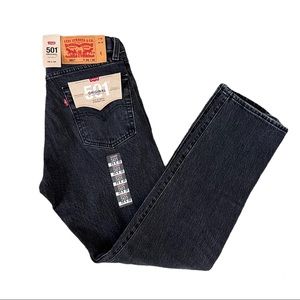 Levi’s 501 NWT Dark Black Wash Denim Straight Leg Jeans Mens Sz 29x30